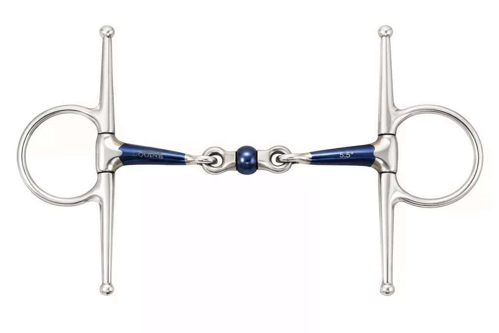 SS Full Cheek Mouth 3-Piece Sweet Iron Dog Bone Snaffle Bit 35646