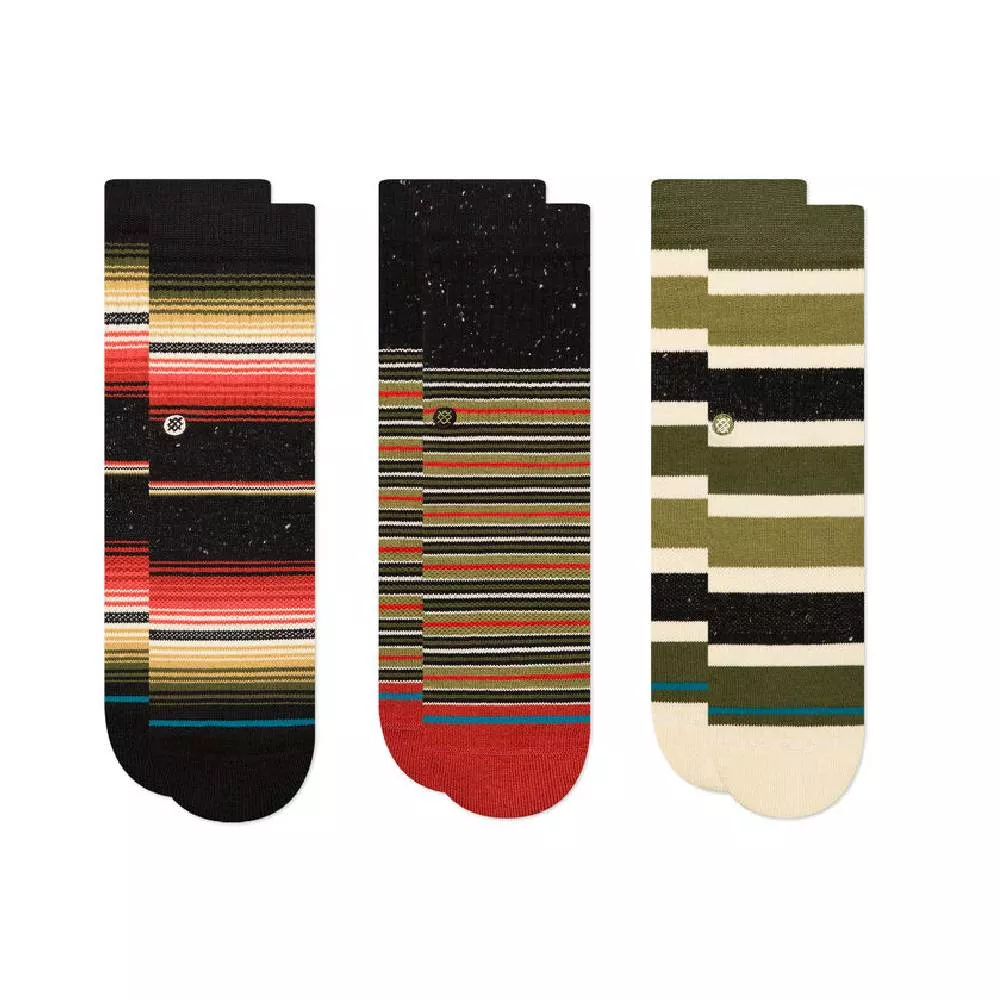 Stance Merry Kids 3 Pack Crew Socks - Red
