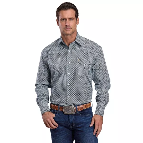 STETSON MENS SHIRT | PLAID BLUE