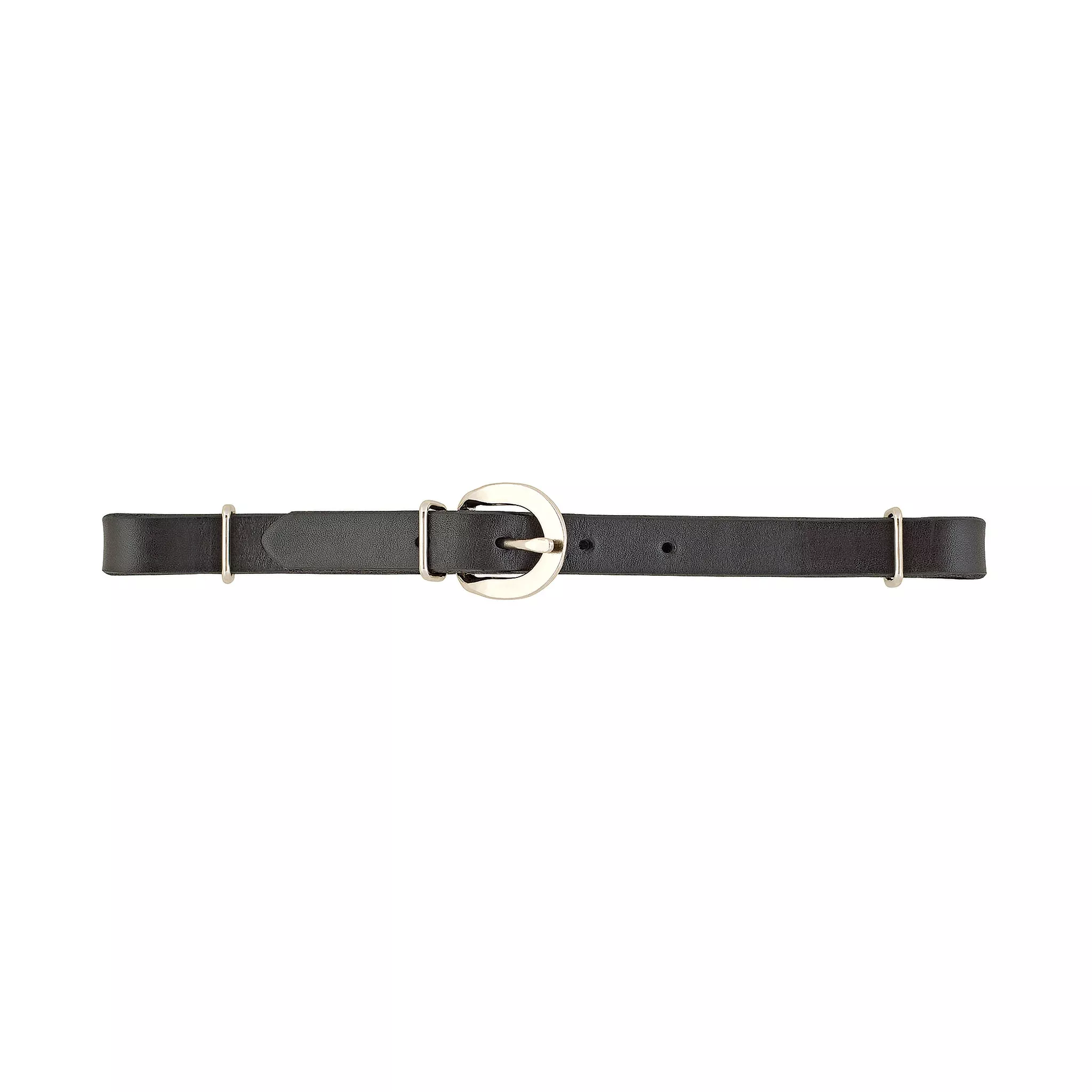 Straight Bridle Leather Curb Strap, Black