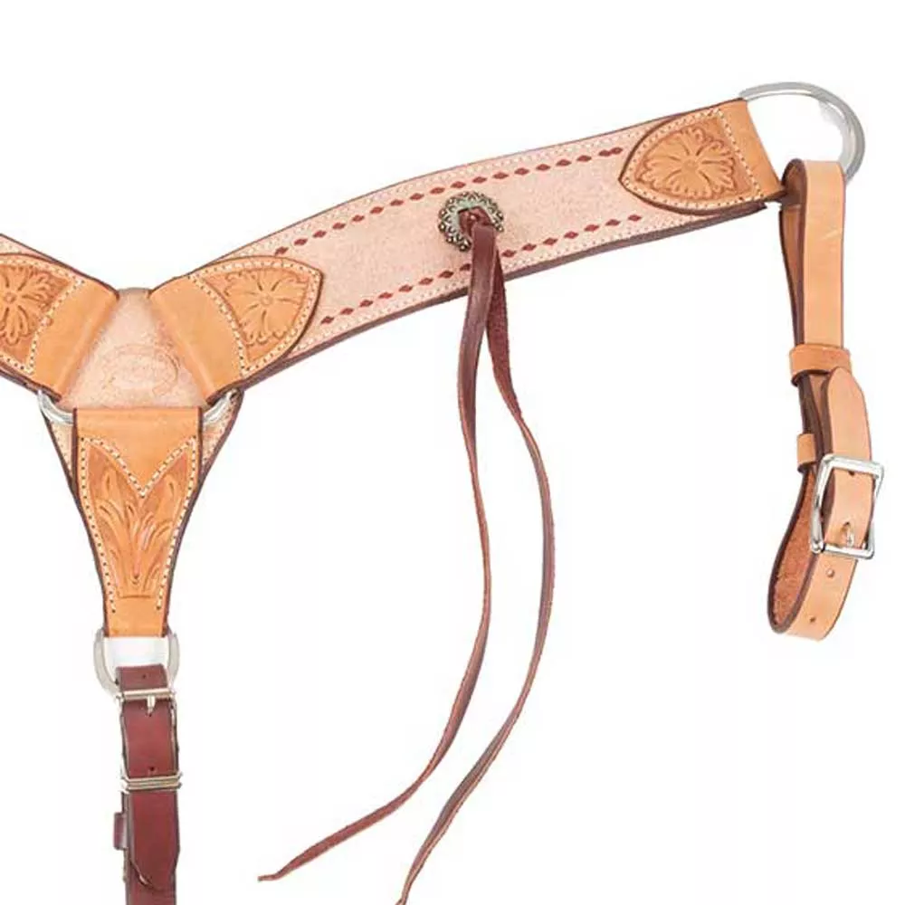 Teskey's 3" Roughout Buckstitch Breast Collar w/Strings