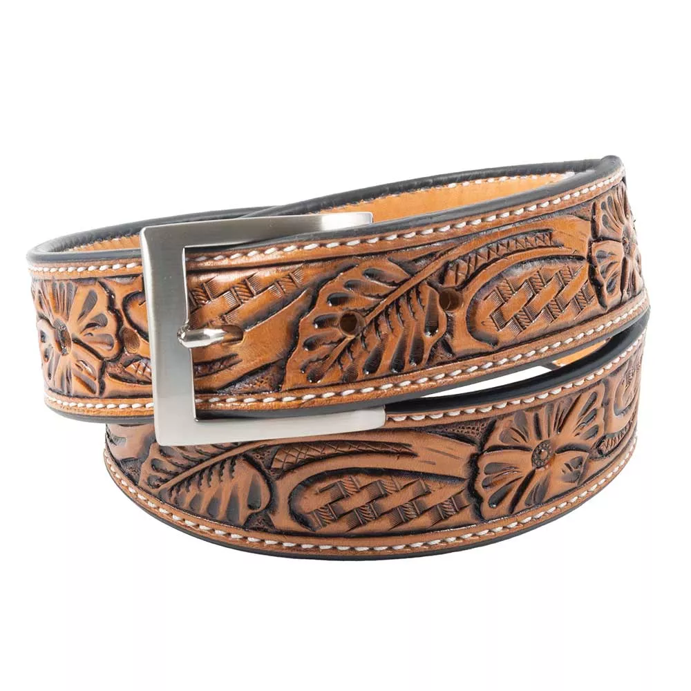 Teskey's Floral/Basket Tooled Belt