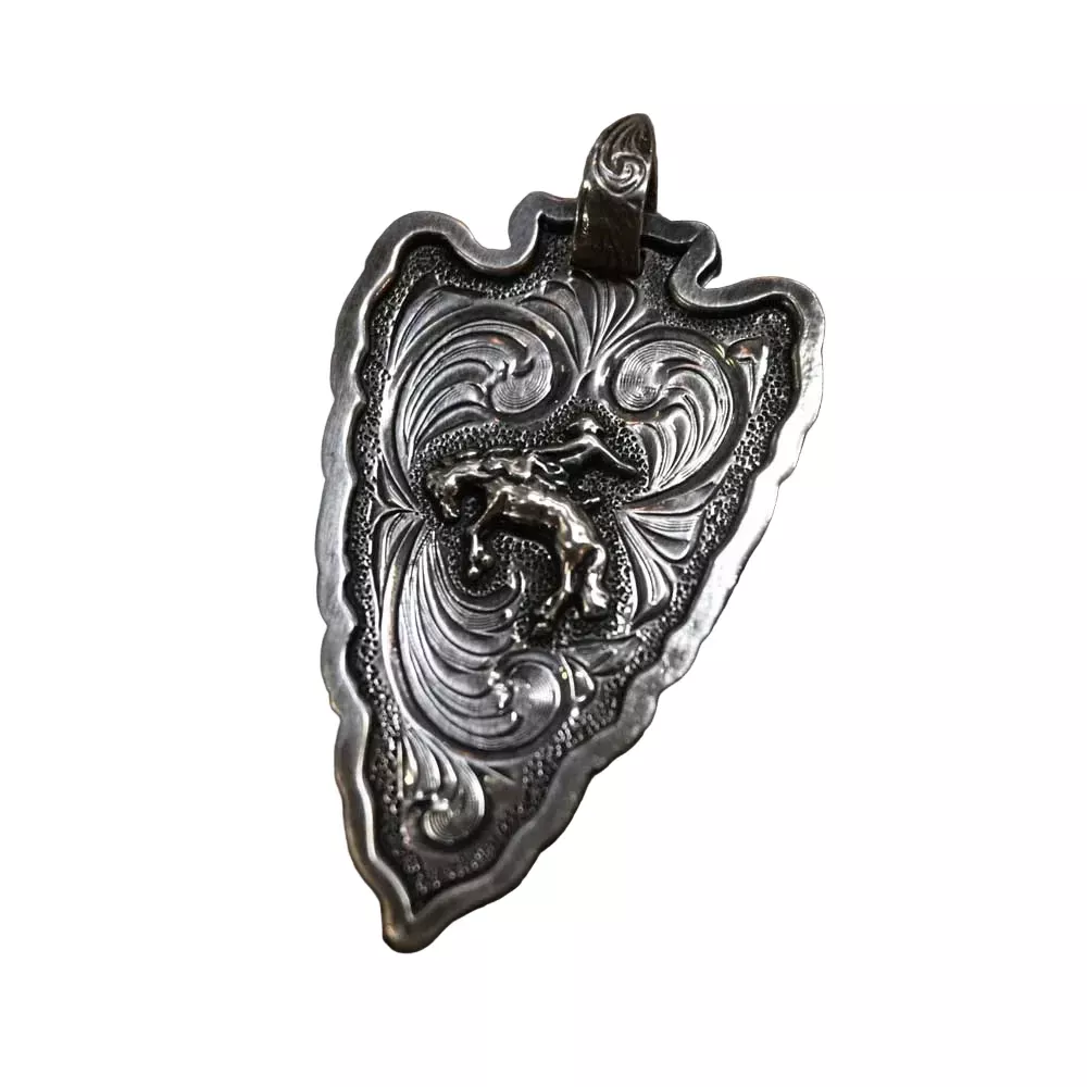 Teskey's Pendant Silver "Arrow" Engraved Pendant