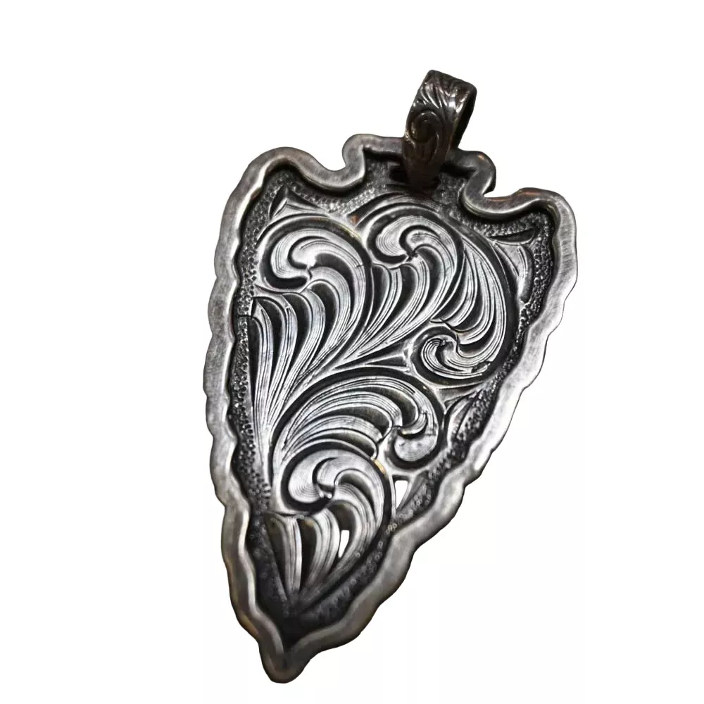 Teskey's Pendant -Silver Engraved Arrow Pendant