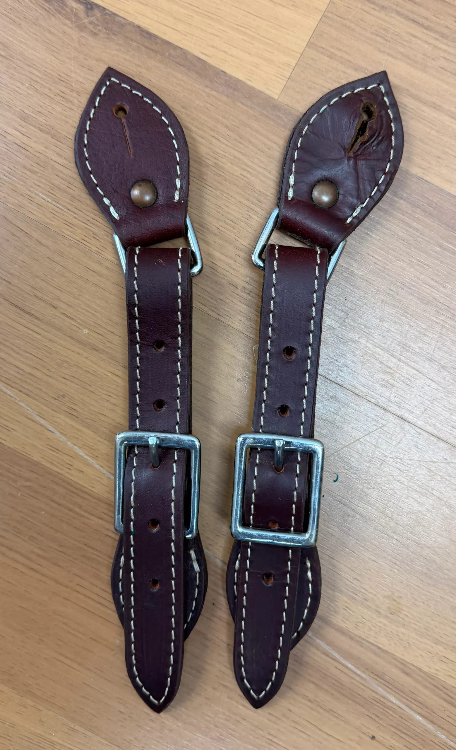 thick leather spur straps western