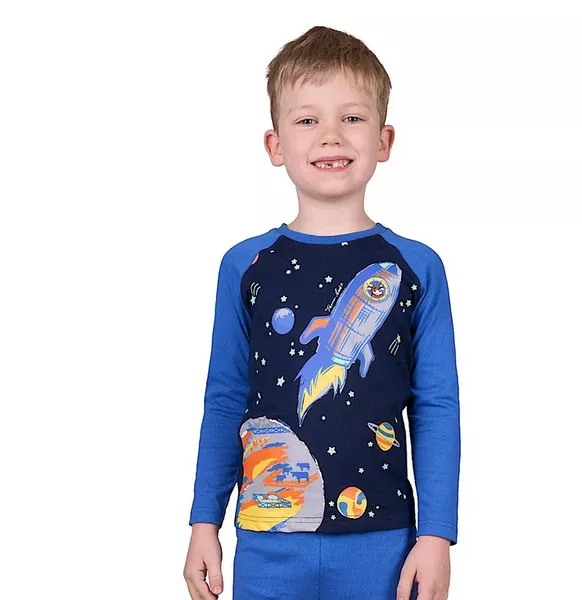 Thomas Cook Boy's Sky Rocket Glow In the Dark Pyjamas - Navy /Denim