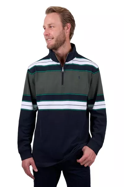 Thomas Cook Men’s Lucas 1 /4 Zip Stripe Rugby