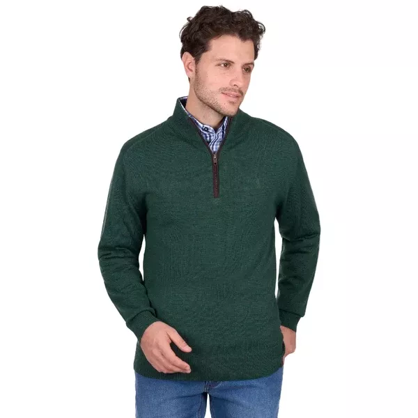 Thomas Cook Mens Jumper | Ray 1/4 Zip | Olive Marle