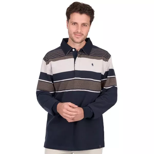 Thomas Cook Mens Rugby | Bryan Stripe | Navy / Dark Tan