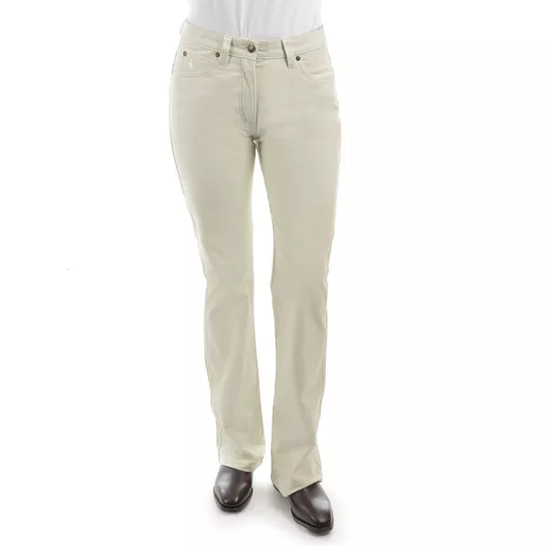 Thomas Cook Womens Stretch Moleskin | Mid Rise | Boot Leg | Stone