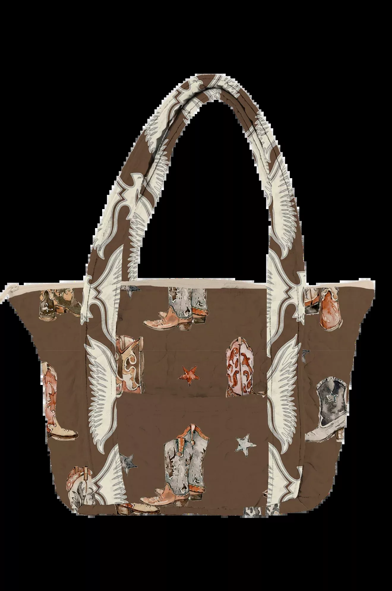 Thunderbird Boots Chocolate Zipper Tote