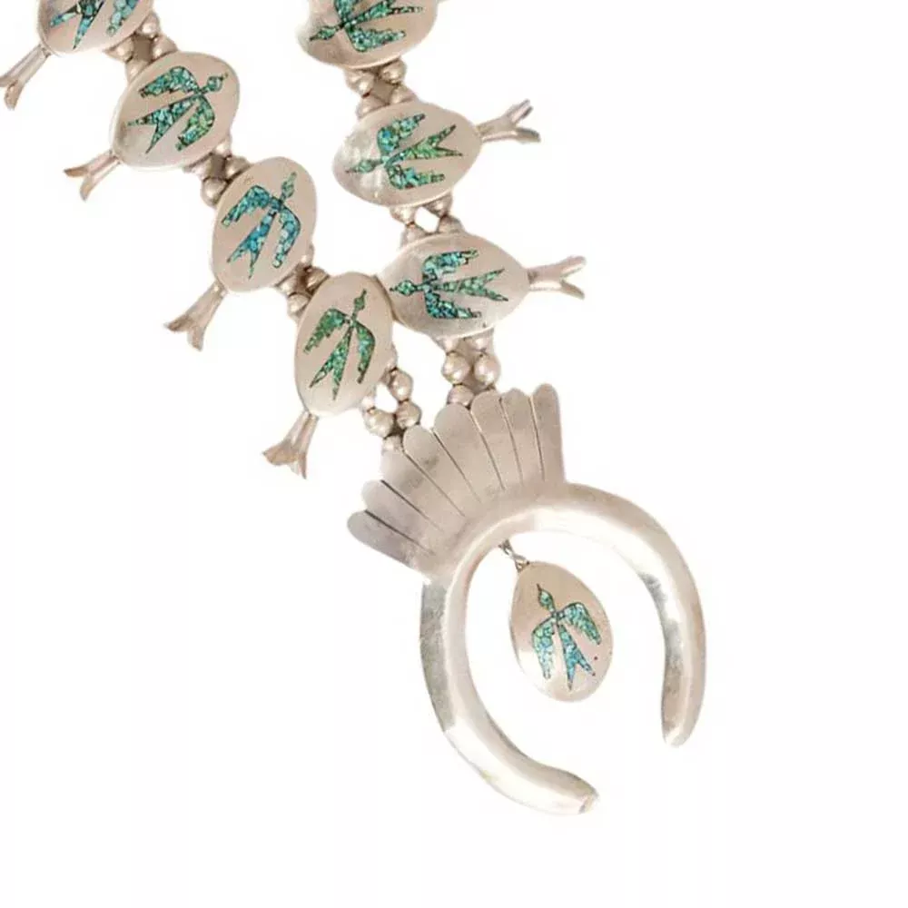 Thunderbird Inlay Squash Blossom Necklace