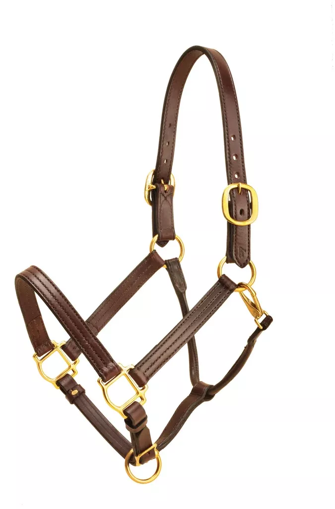 Tory Leather Horse Triple Stitched Halter W /Rolled, Snap Throat