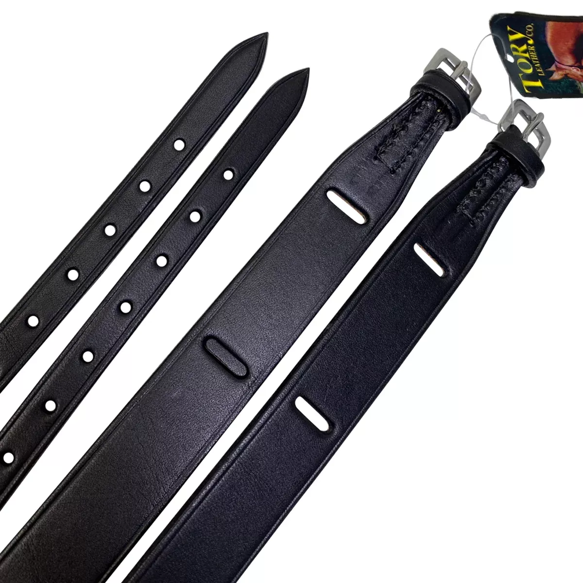 Tory Leather Jodhpur Garter Straps in Black - Medium (28")