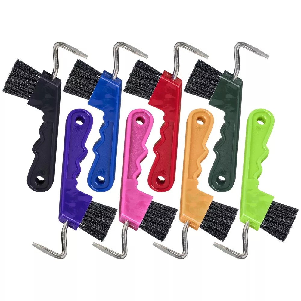 Tough1 Easy Grip Hoof Pick/Brush Combination – 6 Pack
