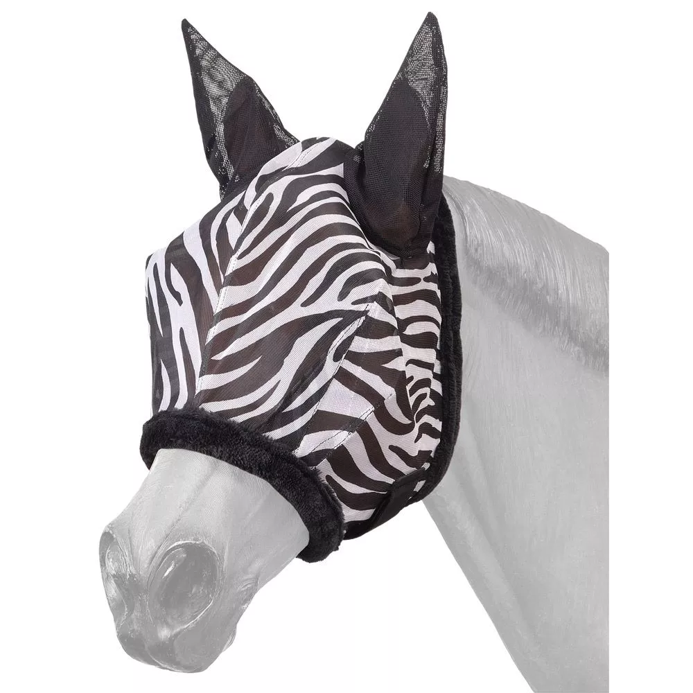 Tough1 Mini Zebra Print Fly Mask