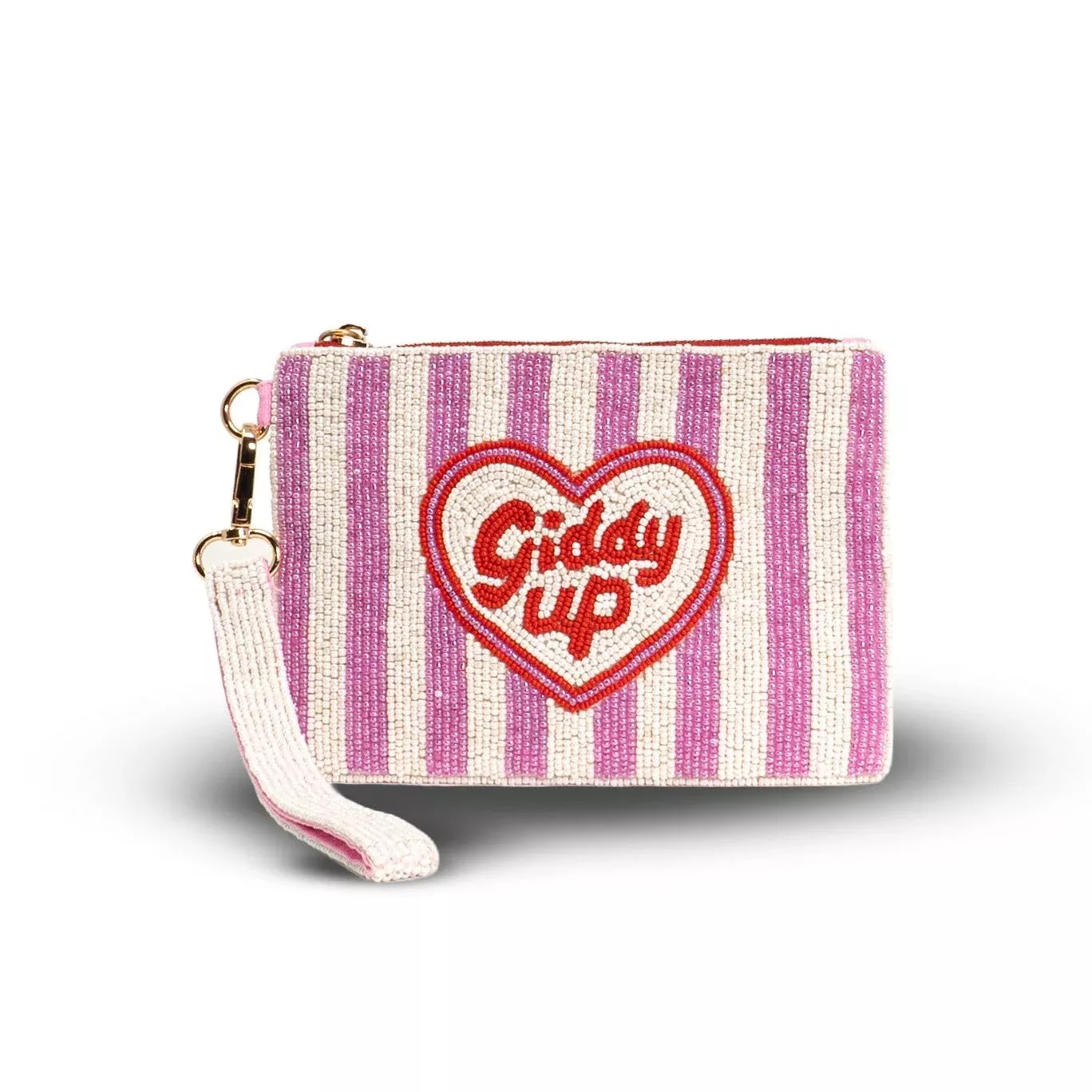 Tucker Tweed - Giddy Up Heart Medium Beaded Pouch