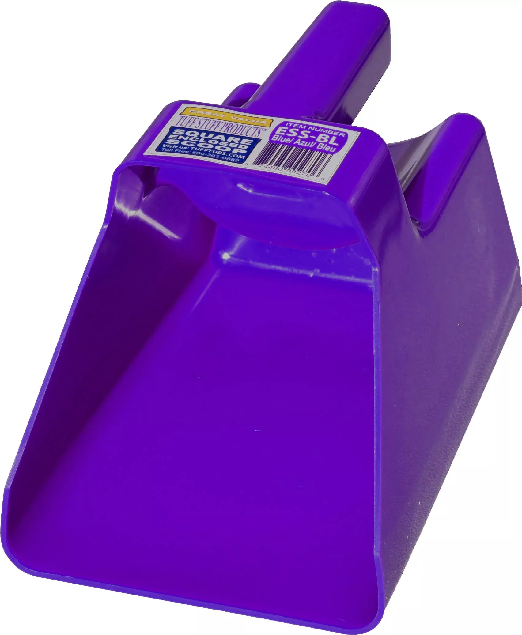 Tuff Stuff Enclosed Square Scoop, 3 qt, Purple