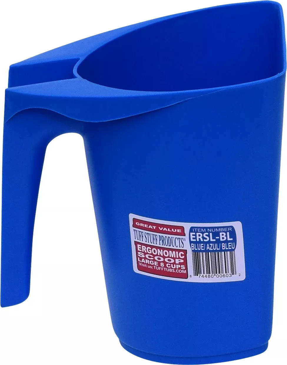 Tuff Stuff Ergonomic Feed Scoop Blue 2 qt