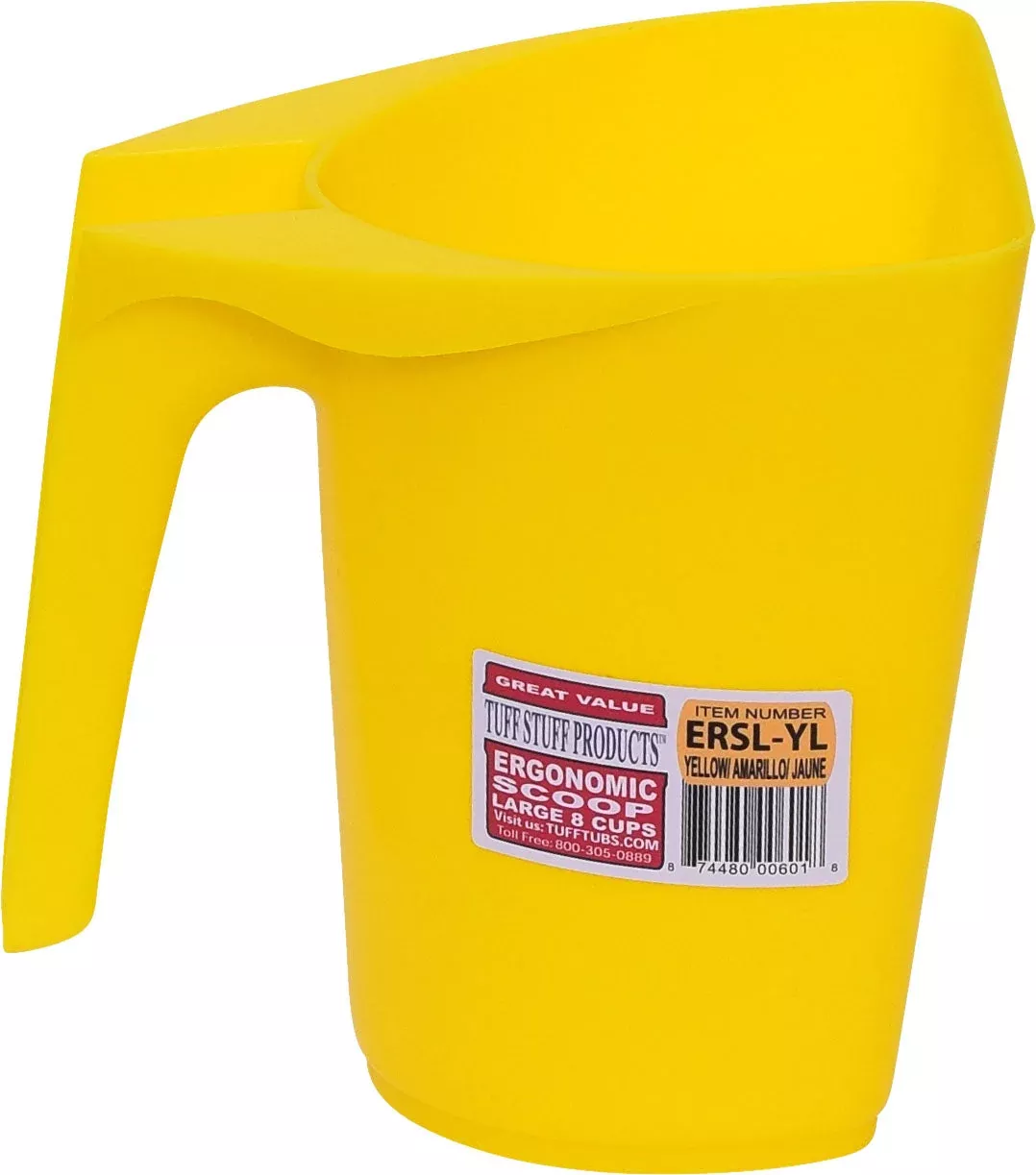 Tuff Stuff Ergonomic Scoop, 2 qt, Yellow
