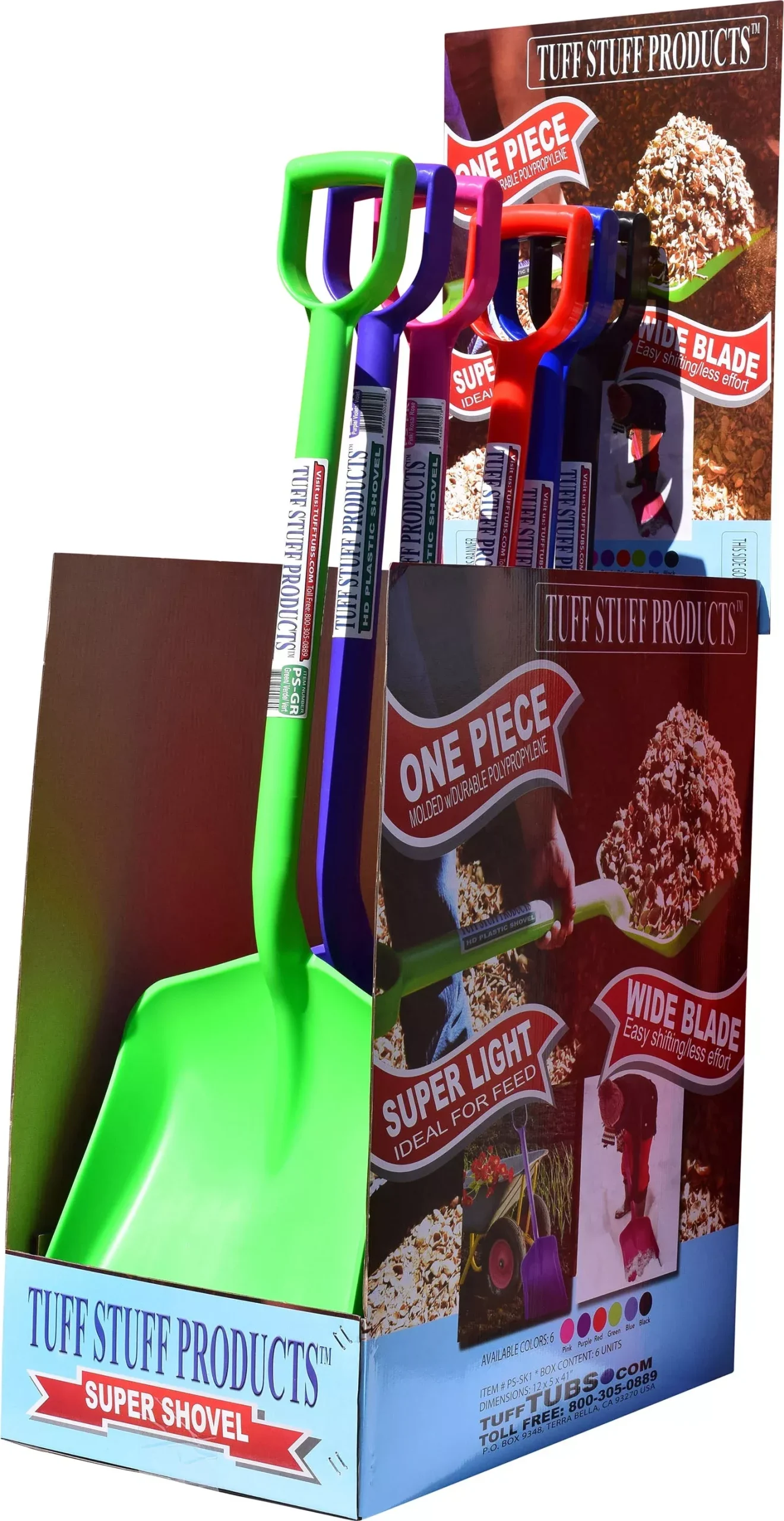 Tuff Stuff Heavy-Duty Plastic Shovel, Assorted
