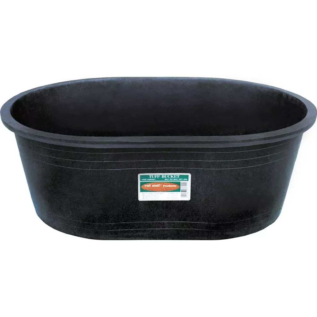 Tuff Stuff Oval Stock Tank with Plug Black 180 gal