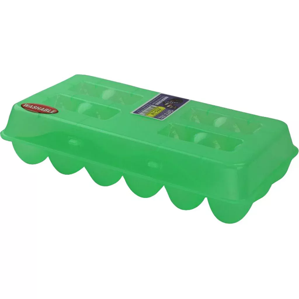 Tuff Stuff Plastic Egg Carton, 18-Egg Capacity, Green