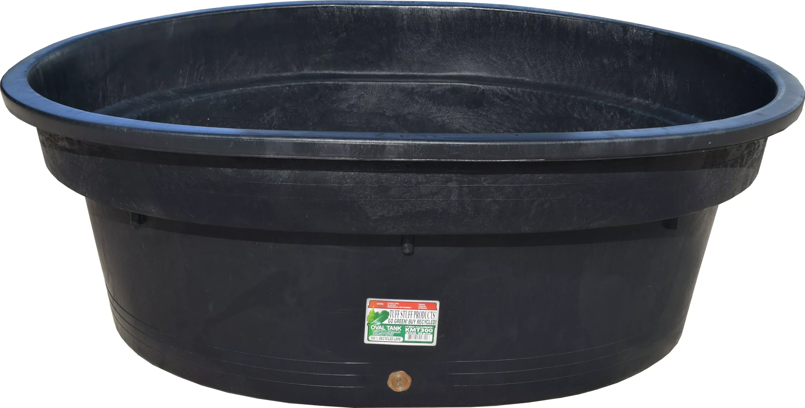 Tuff Stuff Stock Tank with Drain Plug 85 gal, Black