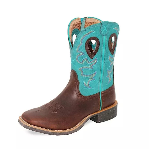 Twisted X Women's Tech X2 Zip Boot - Chocolate Truffle / Ocean Blue