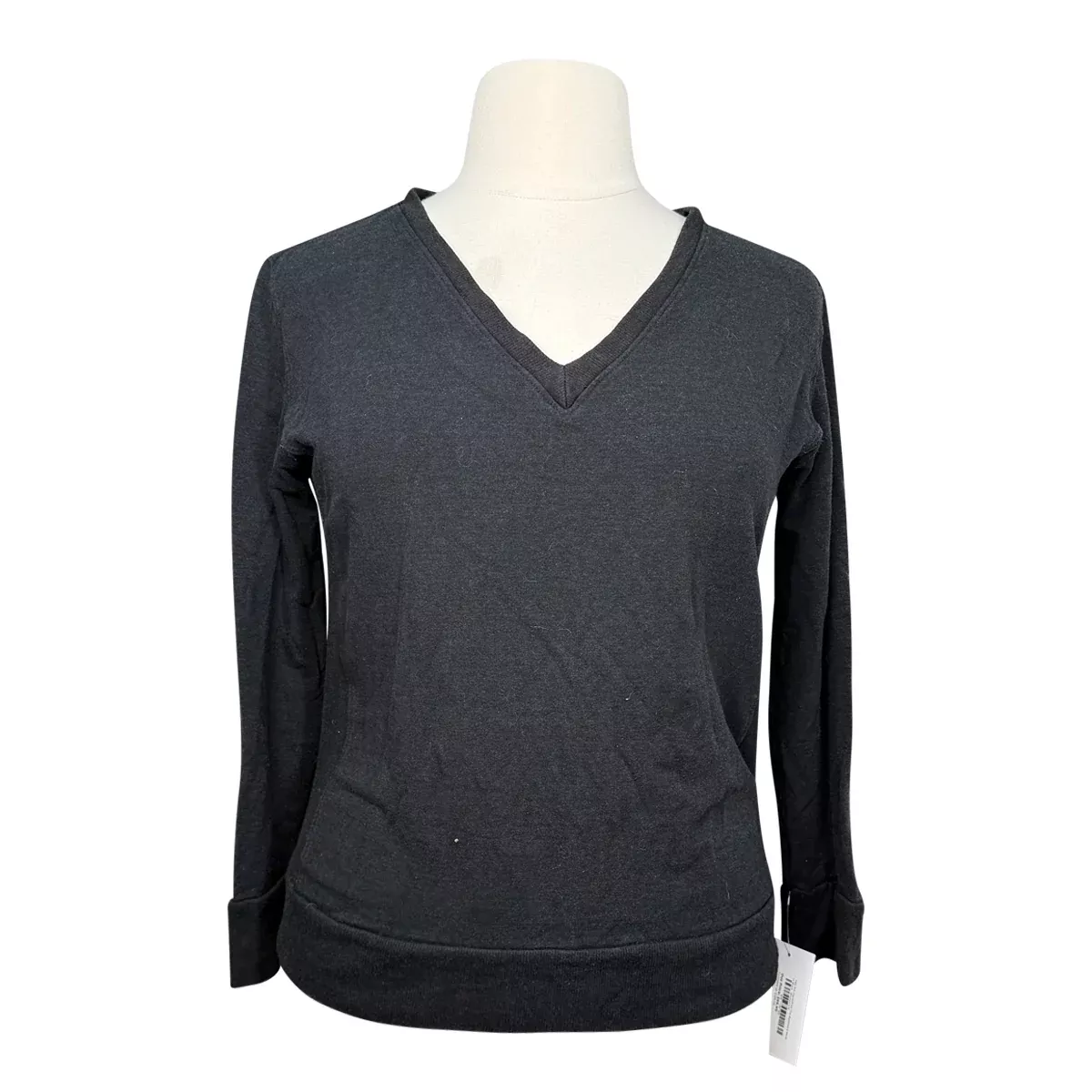 Two Bits Equestrian The Bamboo V-Neck in Black - Women's XL