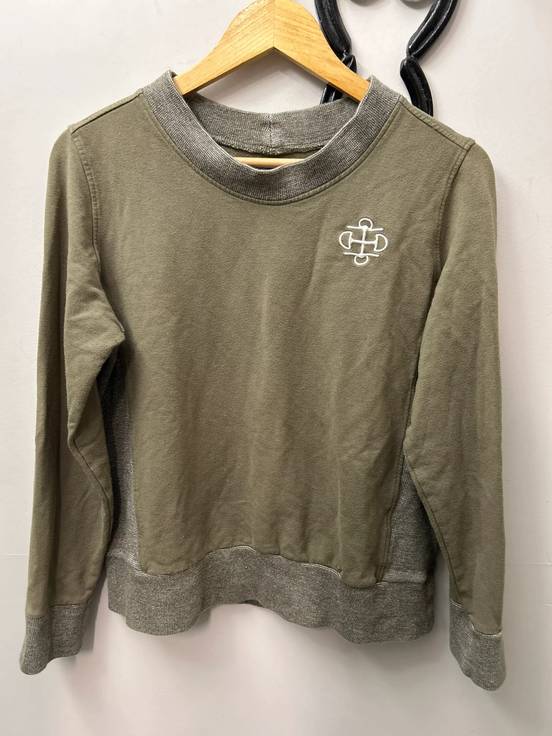Two Bits Equestrian Olive Green Shirt Small