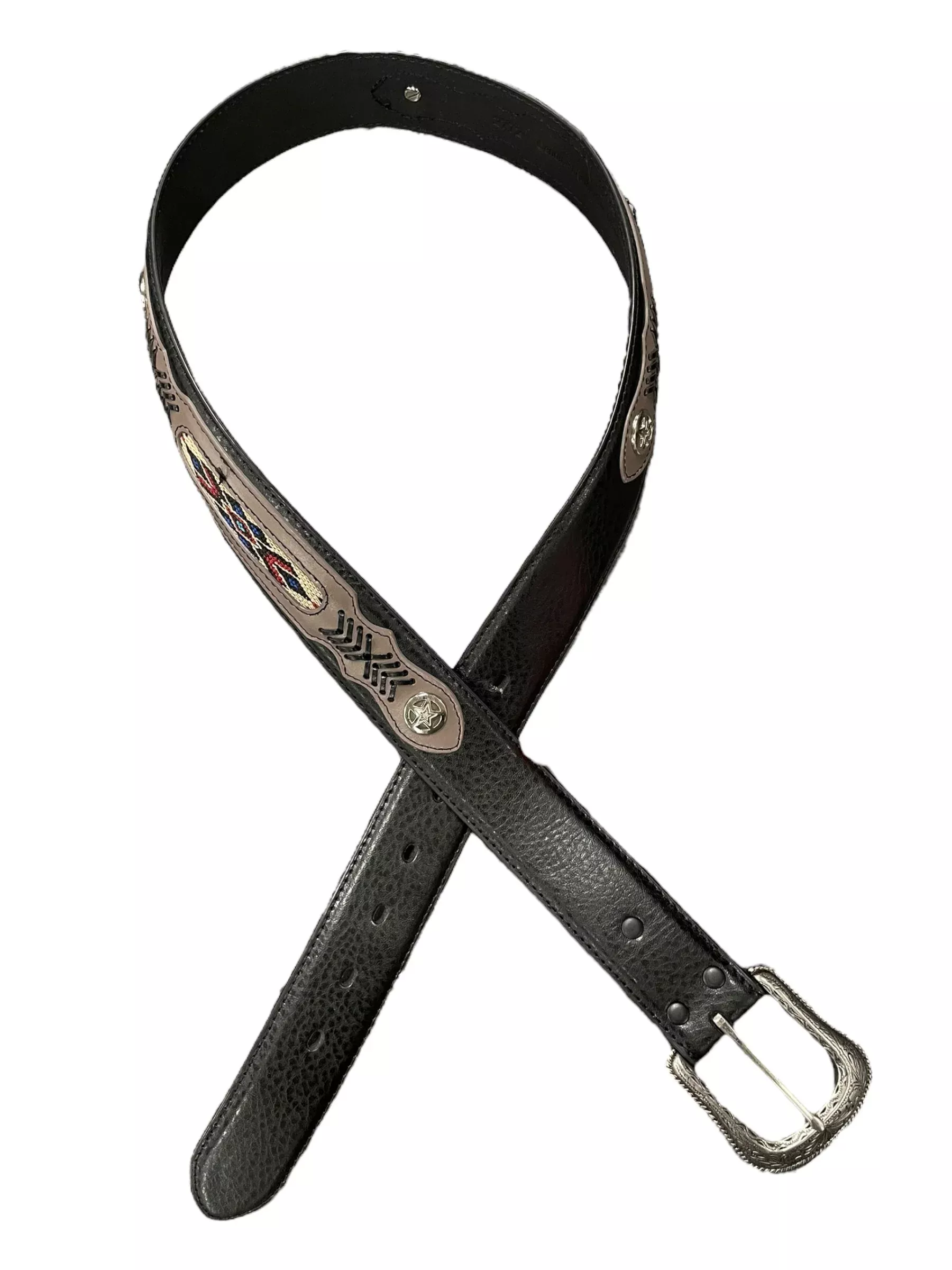 Unbranded Belt - Black/Pattern - M (34-36) - USED