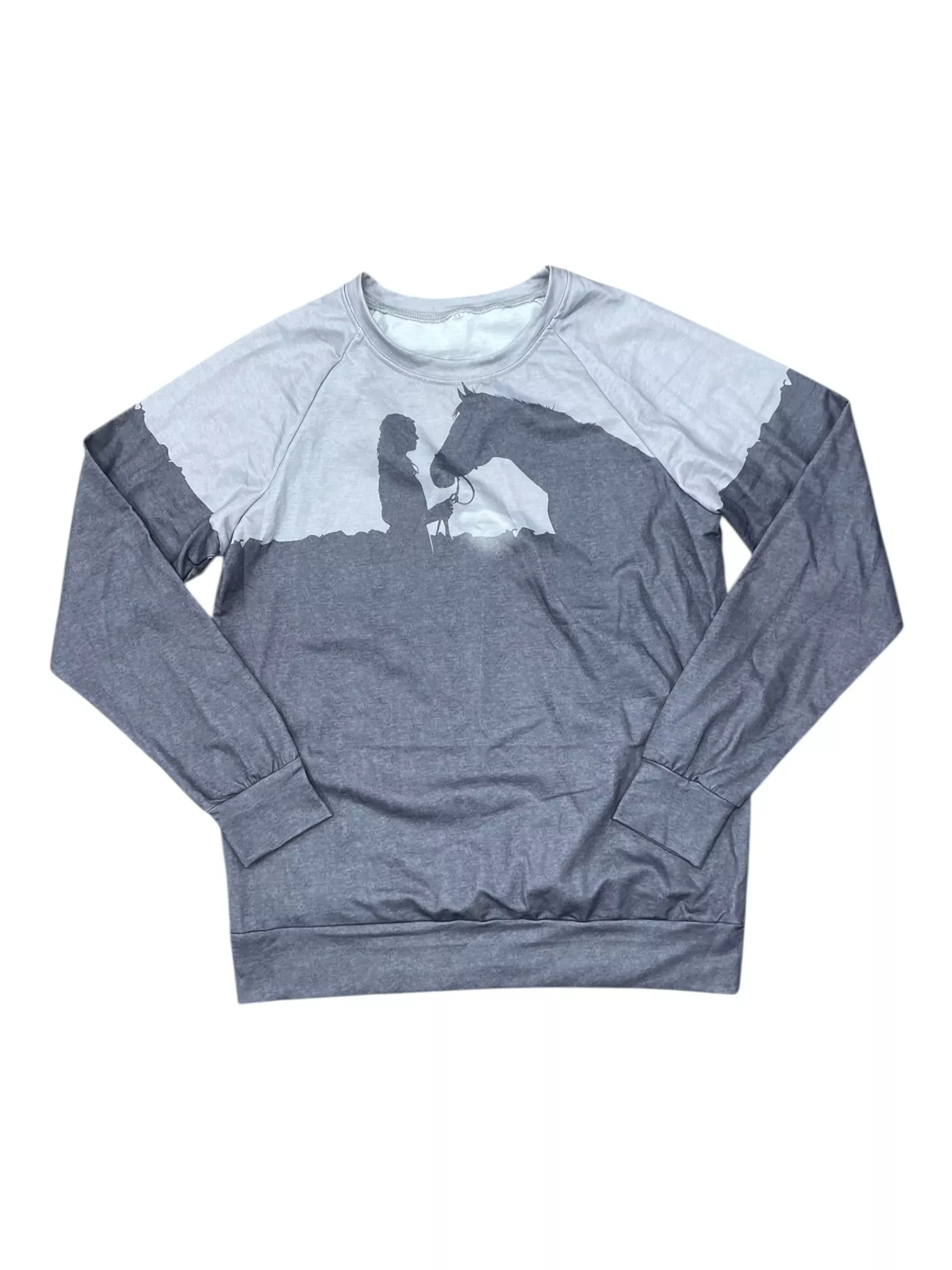 Unbranded Crewneck - Grey Horse Print - M - USED