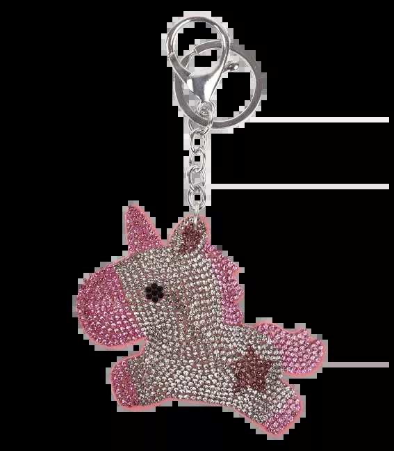 Unicorn Glittering Pink Keyring
