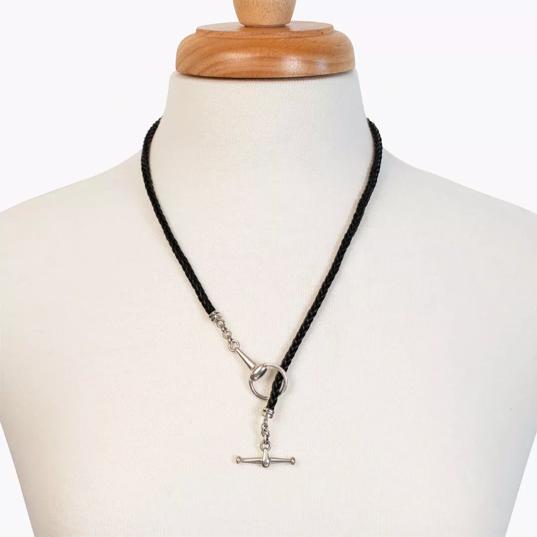 Urban Equestrian - Odeza - Horse Bit Toggle Equestrian Necklace Black and Silver