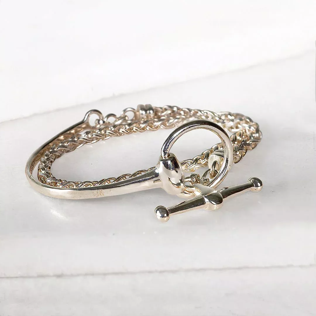 Urban Equestrian - Odeza - Wrap Around Horse Bit Bracelet in Silver