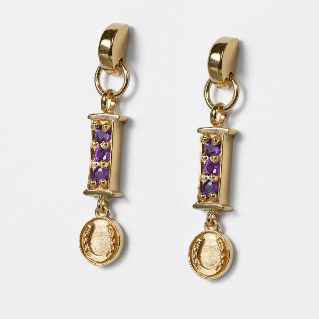 Urban Equestrian - Prism - Amethyst Horseshoe Coin Earring