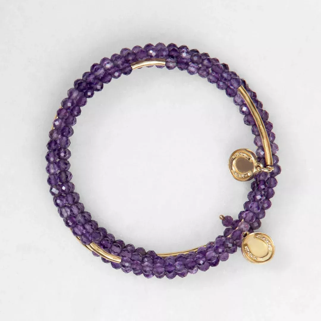 Urban Equestrian - Prism - Amethyst Horseshoe Coin Equestrian Bracelet