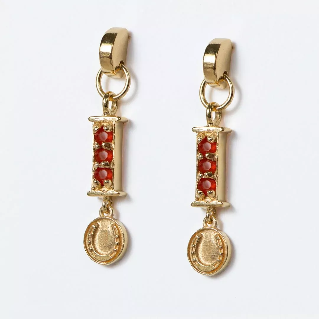 Urban Equestrian - Prism - Carnelian Horseshoe Coin Earring