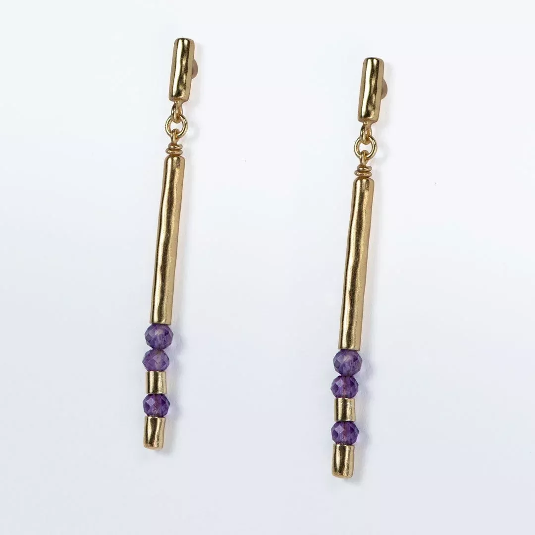 Urban Equestrian - Prism - Linea Amethyst Equestrian Earring