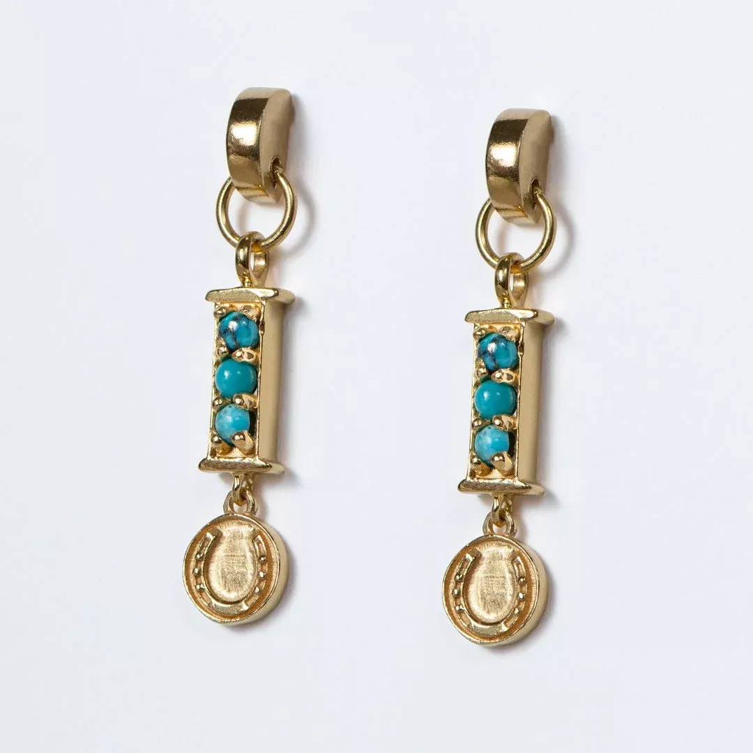 Urban Equestrian - Prism - Turquoise Horseshoe Coin Earring
