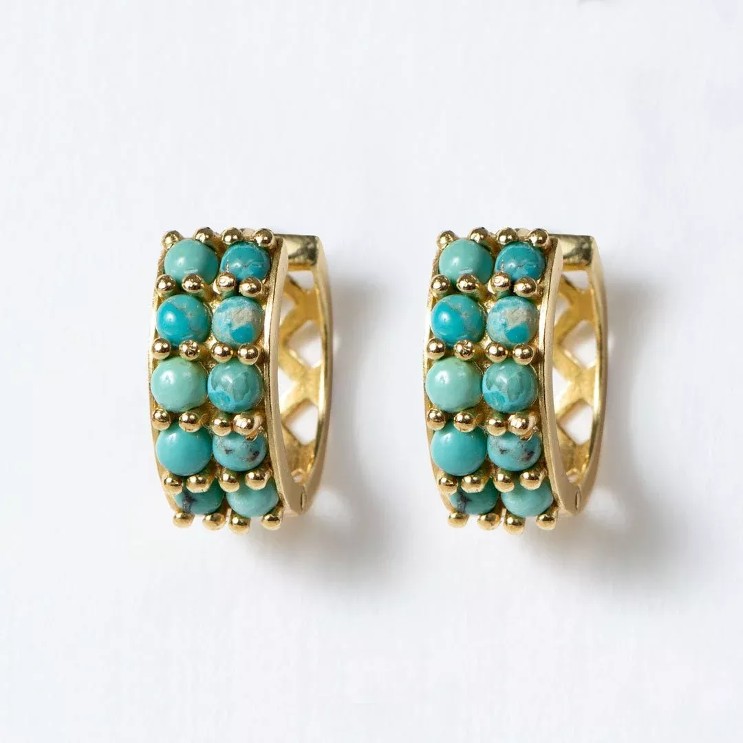 Urban Equestrian - Prism - Turquoise Pave Horseshoe Earring