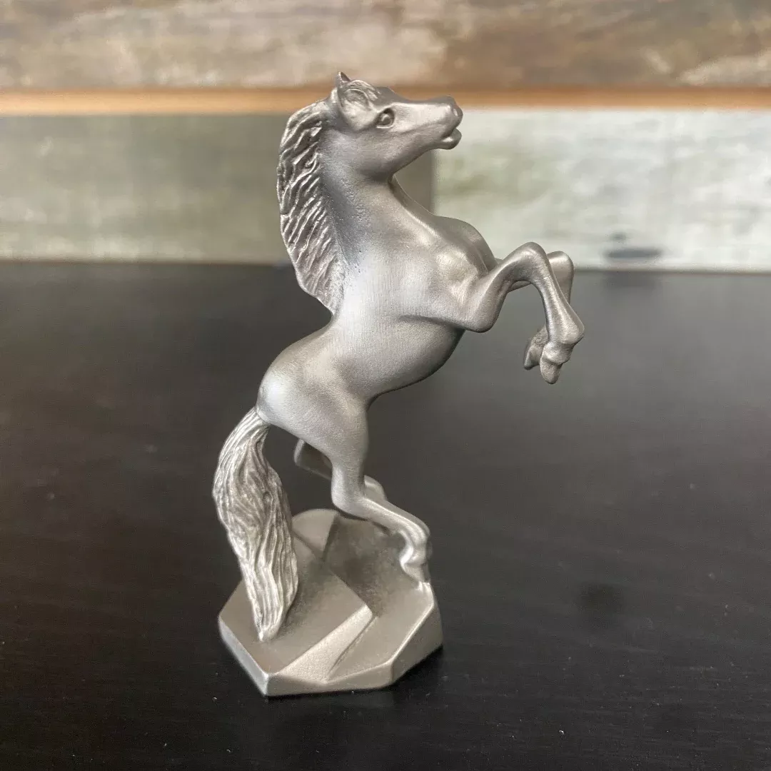 USED Hudson Fine Pewter Rearing Horse Statue