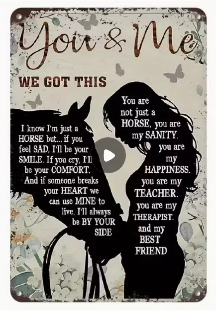 Vintage Horse & Rider Inspirational Metal Wall Art