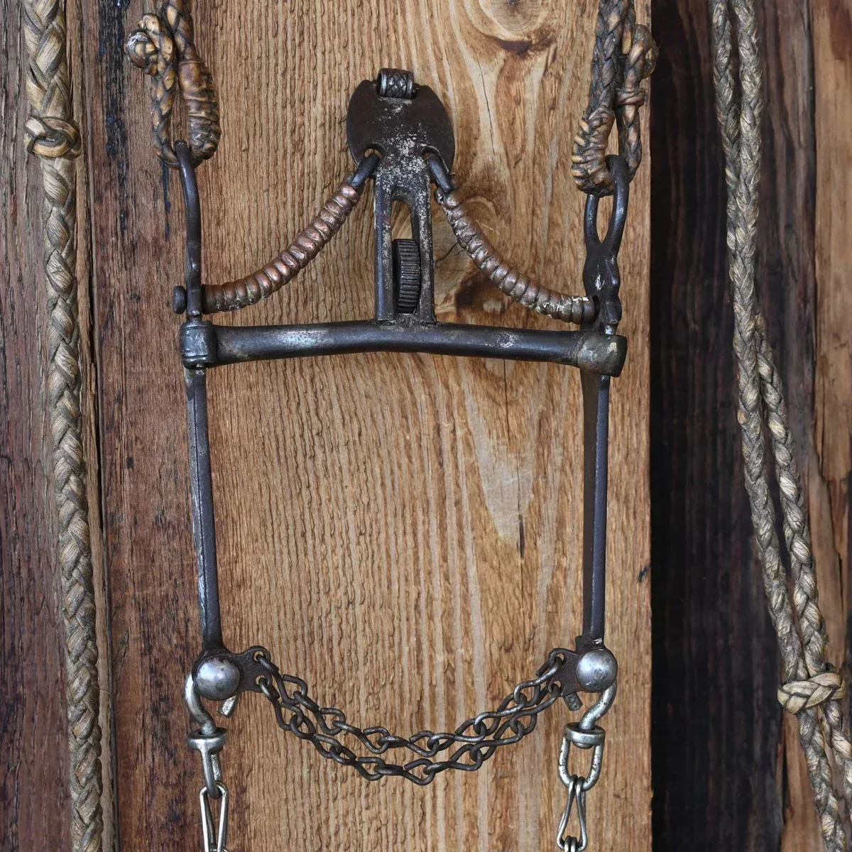 Vintage Rawhide Braided Bridle Rig w/a Silver Mounted Spade Bit