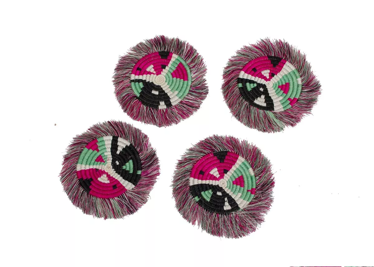 Vivid Viola Matisse Fringed Coasters