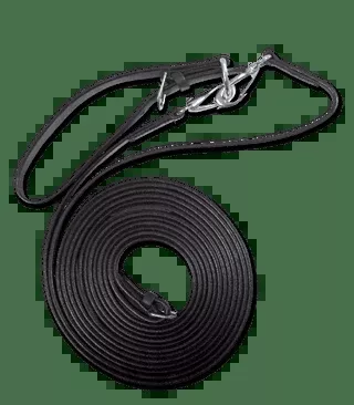 WALDHAUSEN STAR Leather Draw Reins with Girth Loops - BLACK