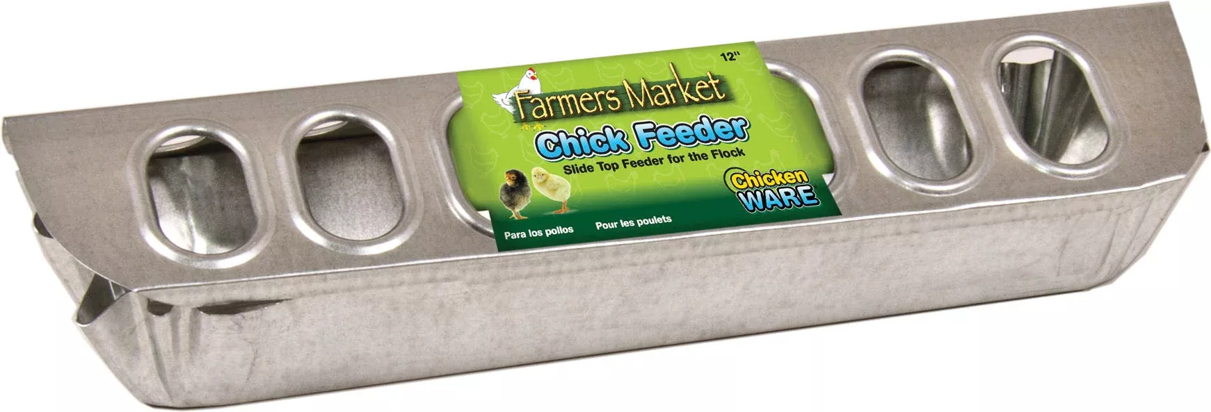 Ware 2-in-1 Slide Top Metal Chick Feeder 4x12x2.5 in