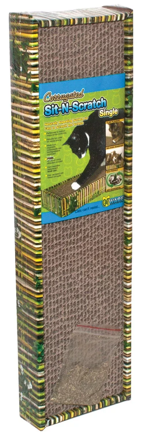 Ware Corrugated Sit-N-Scratch Cat Scratcher, Single 18.25 x 5.25 in