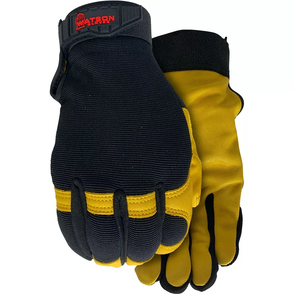 Watson Gloves Men's Flex Time WasteNot Fabric Glove, Medium, Black